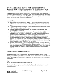 Creating Standard Curves with Genomic DNA or Plasmid