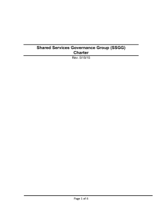 Shared Services Governance Group (SSGG) Charter