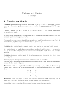 Matrices and Graphs