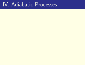 IV. Adiabatic Processes