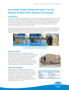 Case Study: Onsite Testing with Hach`s Frac Kit Reduces Analysis