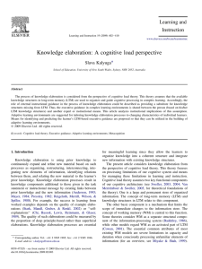 Knowledge elaboration: A cognitive load perspective