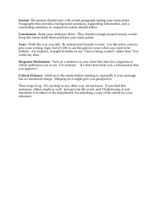 Memo Writing Guidelines: Format, Tone, and Conciseness