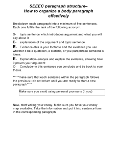 SEEEC Paragraph Structure: Essay Writing Guide