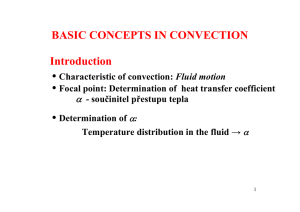 BASIC CONCEPTS IN CONVECTION Introduction