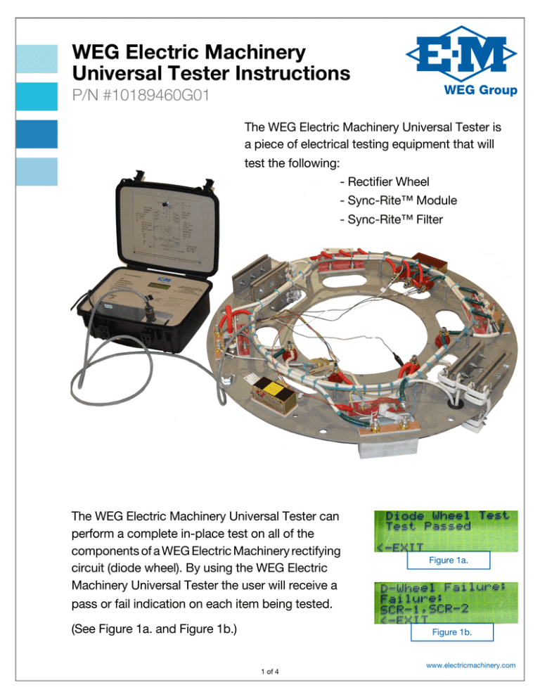 WEG Electric Machinery Universal Tester Instructions