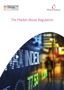 The Market Abuse Regulation