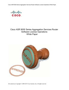 Cisco ASR 9000 License Operations: Software Licensing Guide
