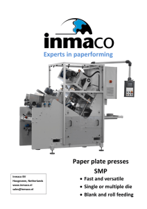 Paper plate presses SMP Experts in paperforming