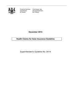 Health Claims for Auto Insurance Guideline