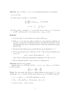 Theorem. Let u ∈ L p(Ω), 1 < p ≤ +∞, the following properties are