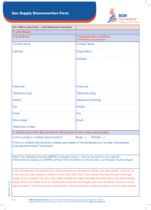 Gas Supply Disconnection Form