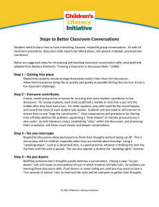 Steps to Better Classroom Conversations