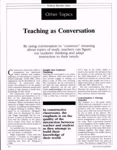 Teaching as Conversation