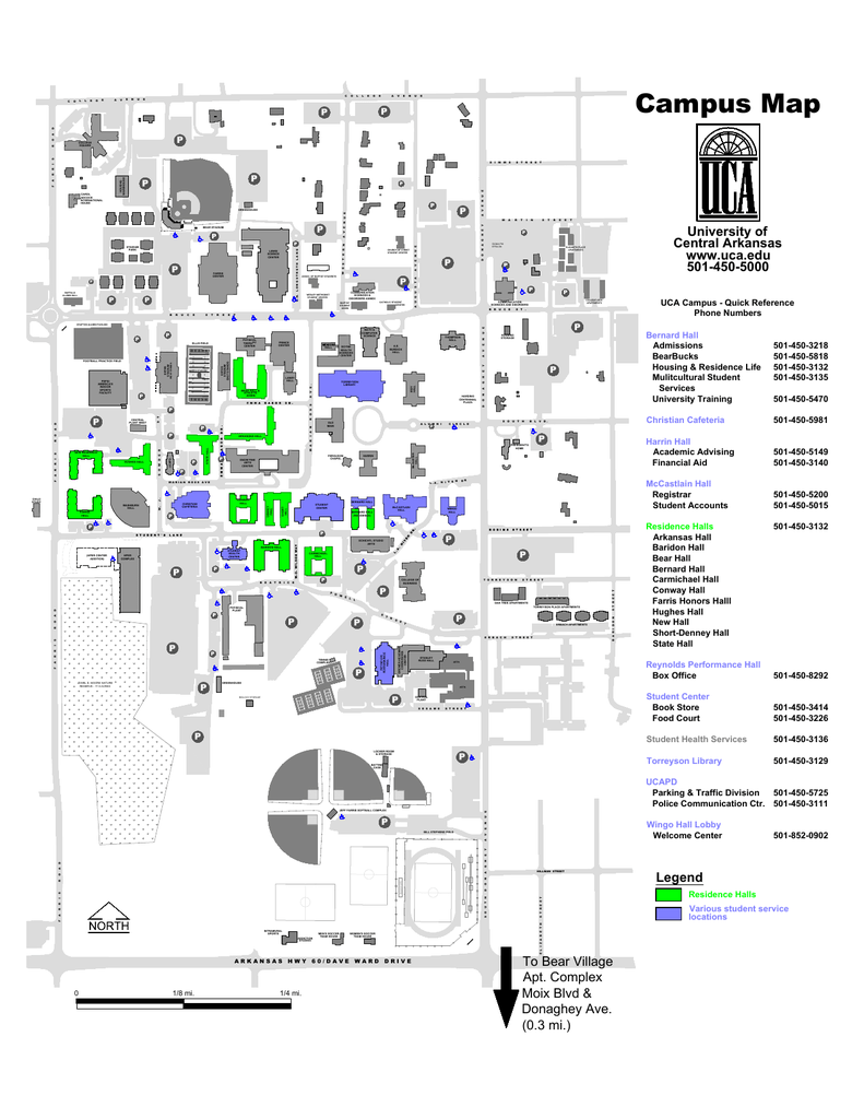 Uca Map Of Campus Uca Campus Map - Uca Physical Plant