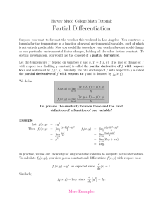 Partial Differentiation - Harvey Mudd College Department of