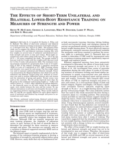 THE EFFECTS OF SHORT-TERM UNILATERAL AND BILATERAL