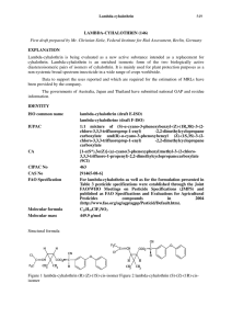 Lambda-cyhalothrin: Insecticide Evaluation & Properties