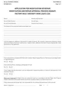 application for modification or repair modification and repair