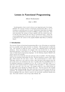 Lenses in Functional Programming