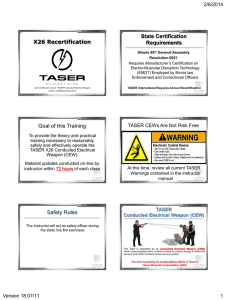 TASER X26 User Course: Training & Certification