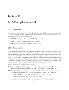 NP-Completeness II
