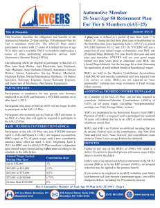 Automotive Member 25-Year/Age 50 Retirement Plan For