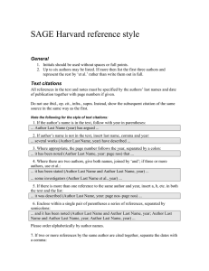 SAGE Harvard Referencing Style Guide