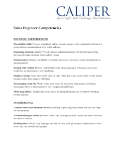 Sales Engineer Competencies