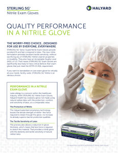 quality performance in a nitrile glove