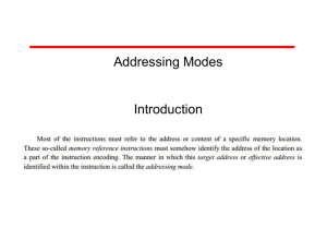 Addressing Modes Introduction