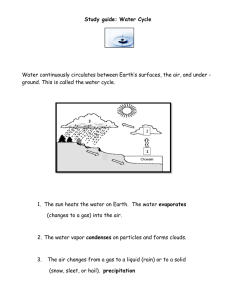 Study guide: Water Cycle Water continuously circulates