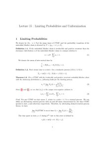 Lecture 15 : Limiting Probabilities and Uniformization