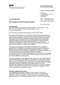 PhD Students for Zero Power Sensors - Micro