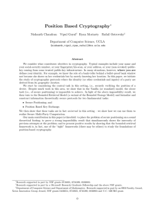 Position Based Cryptography