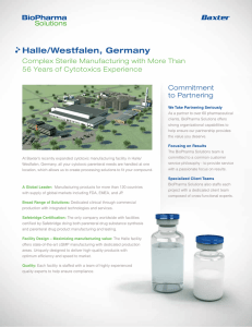 Halle/Westfalen, Germany - Baxter BioPharma Solutions