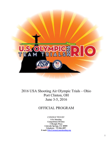 2016 USA Shooting Air Olympic Trials – Ohio Port Clinton, OH June
