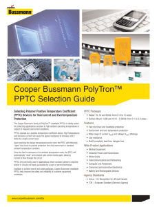 Cooper Bussmann PolyTron™ PPTC Selection Guide