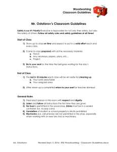 Mr. Ostoforov`s Classroom Guidelines - RSS Wood