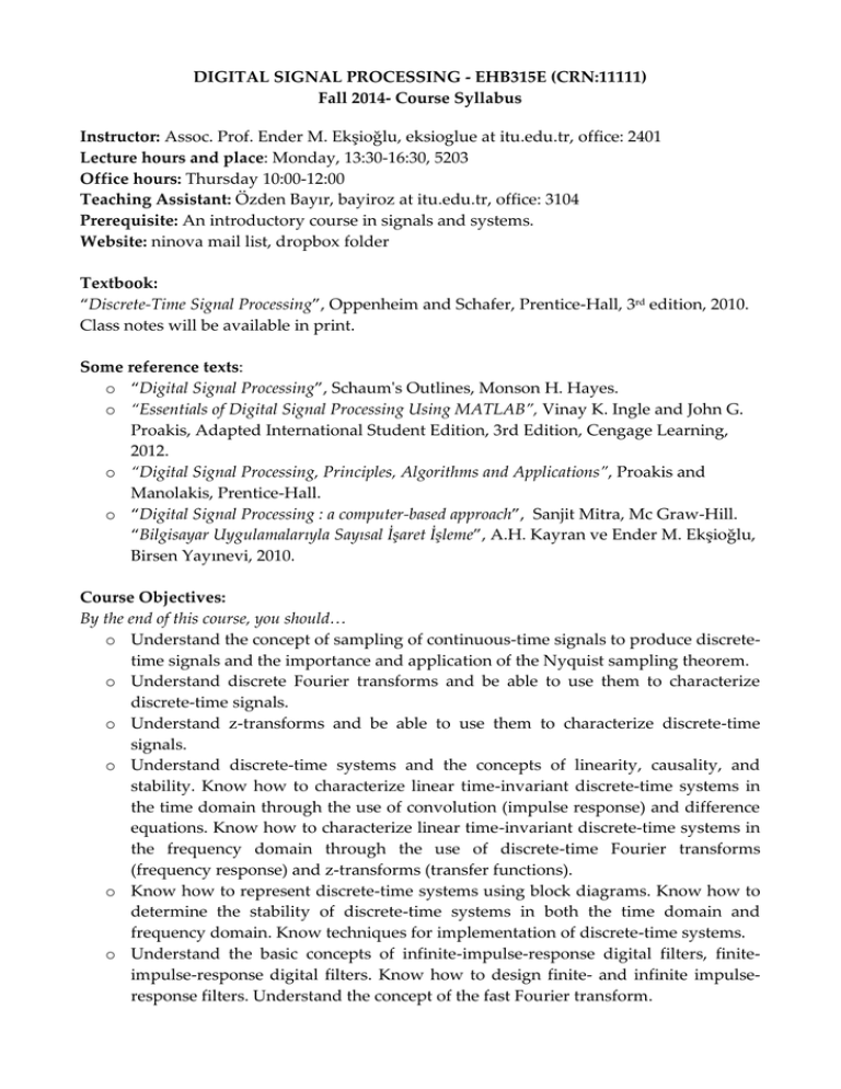 DIGITAL SIGNAL PROCESSING
