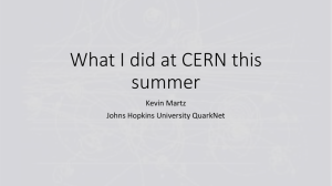 CERN Summer Vacation