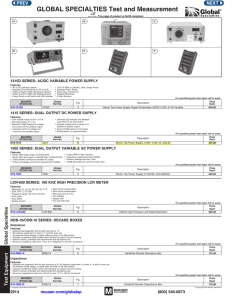 GLOBAL SPECIALTIES Test and Measurement