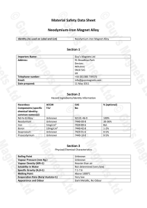 Neodymium-Iron Magnet Alloy MSDS | Safety Data Sheet