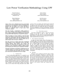 Low Power Verification with UPF Methodology