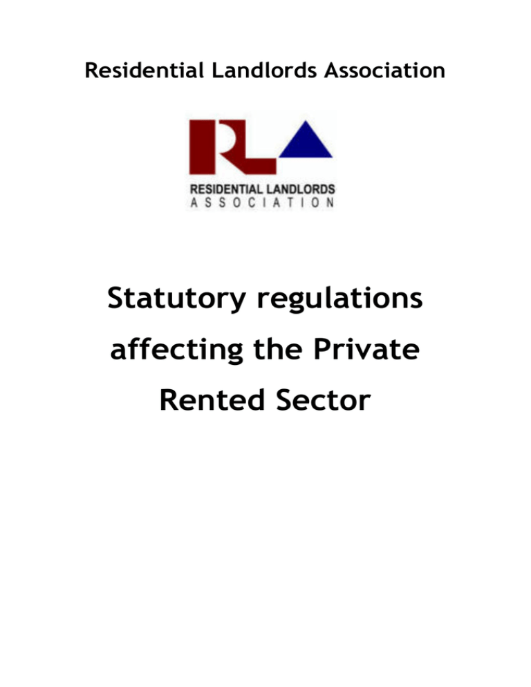 Statutory Regulations Affecting The Private Rented Sector