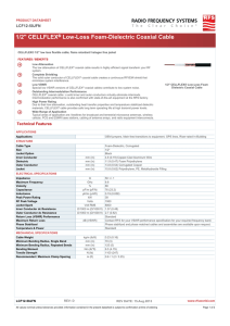 LCF12-50JFN 1/2" CELLFLEX® Coaxial Cable Datasheet