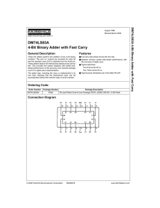 DM74LS83A 4-Bit Binary Adder with Fast Carry