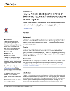 RAMBO-K: Rapid and Sensitive Removal of Background Sequences