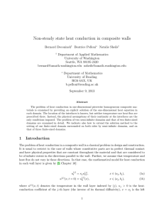 Non-steady state heat conduction in composite walls