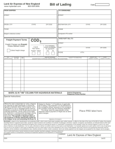 Bill of Lading - Land Air Express Home